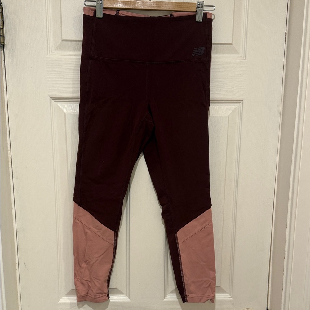 New Balance Maroon and Blush Leggings